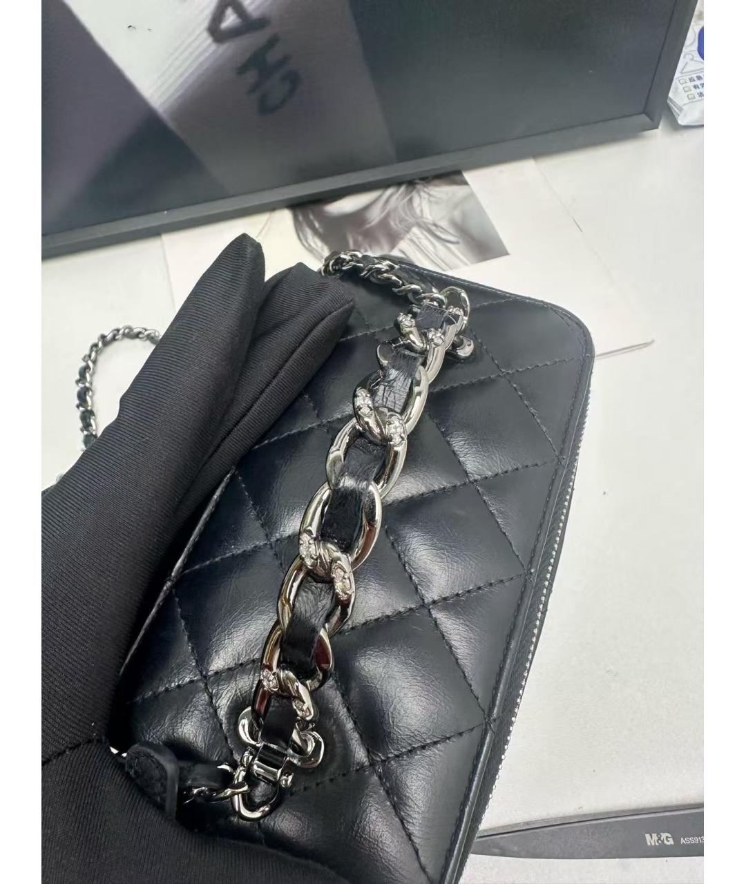 CHANEL Черная кожаная сумка через плечо, фото 5