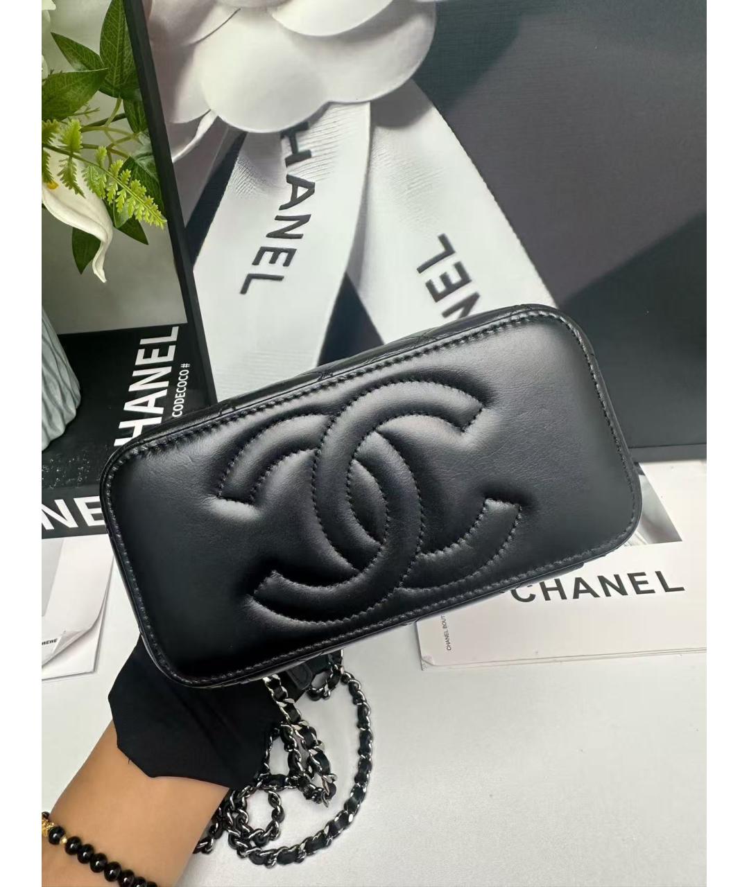 CHANEL Черная кожаная сумка через плечо, фото 4