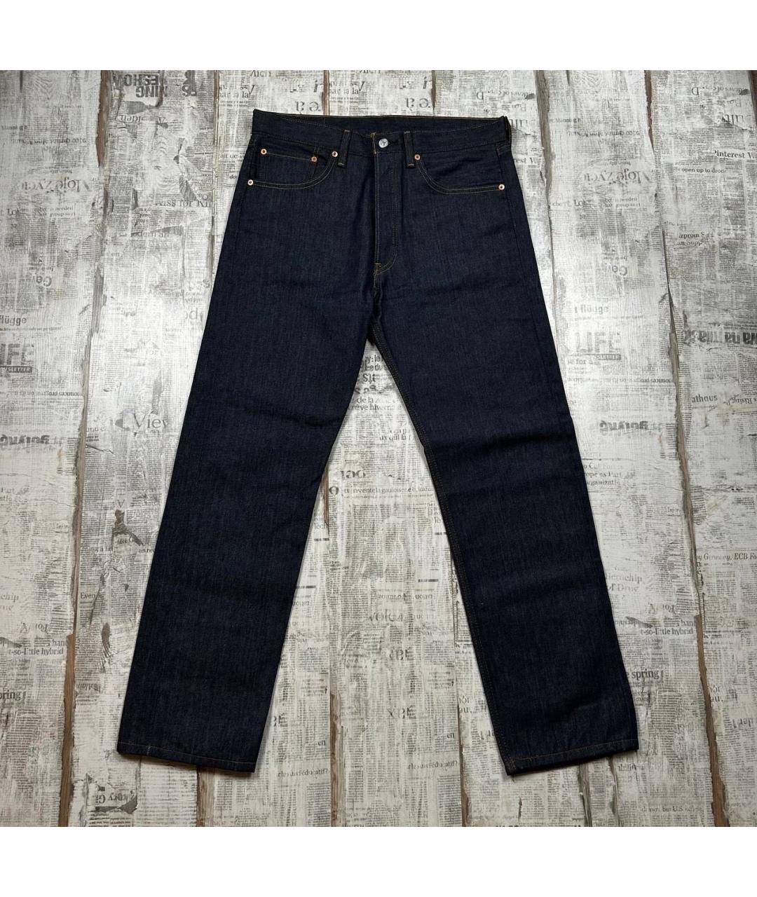 LEVI'S Темно-синие хлопковые прямые джинсы, фото 7