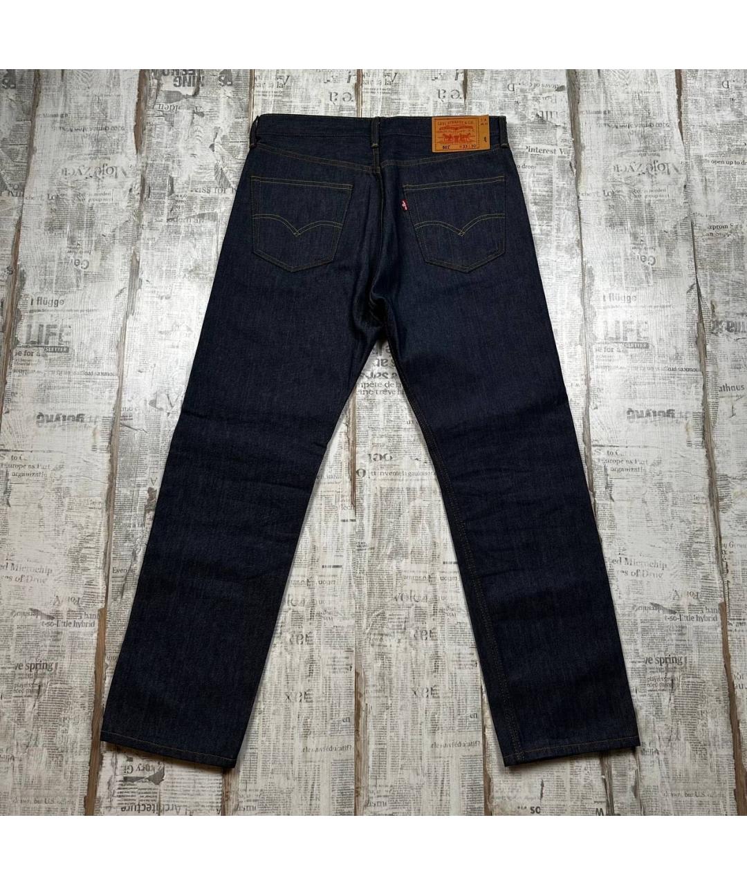 LEVI'S Темно-синие хлопковые прямые джинсы, фото 2