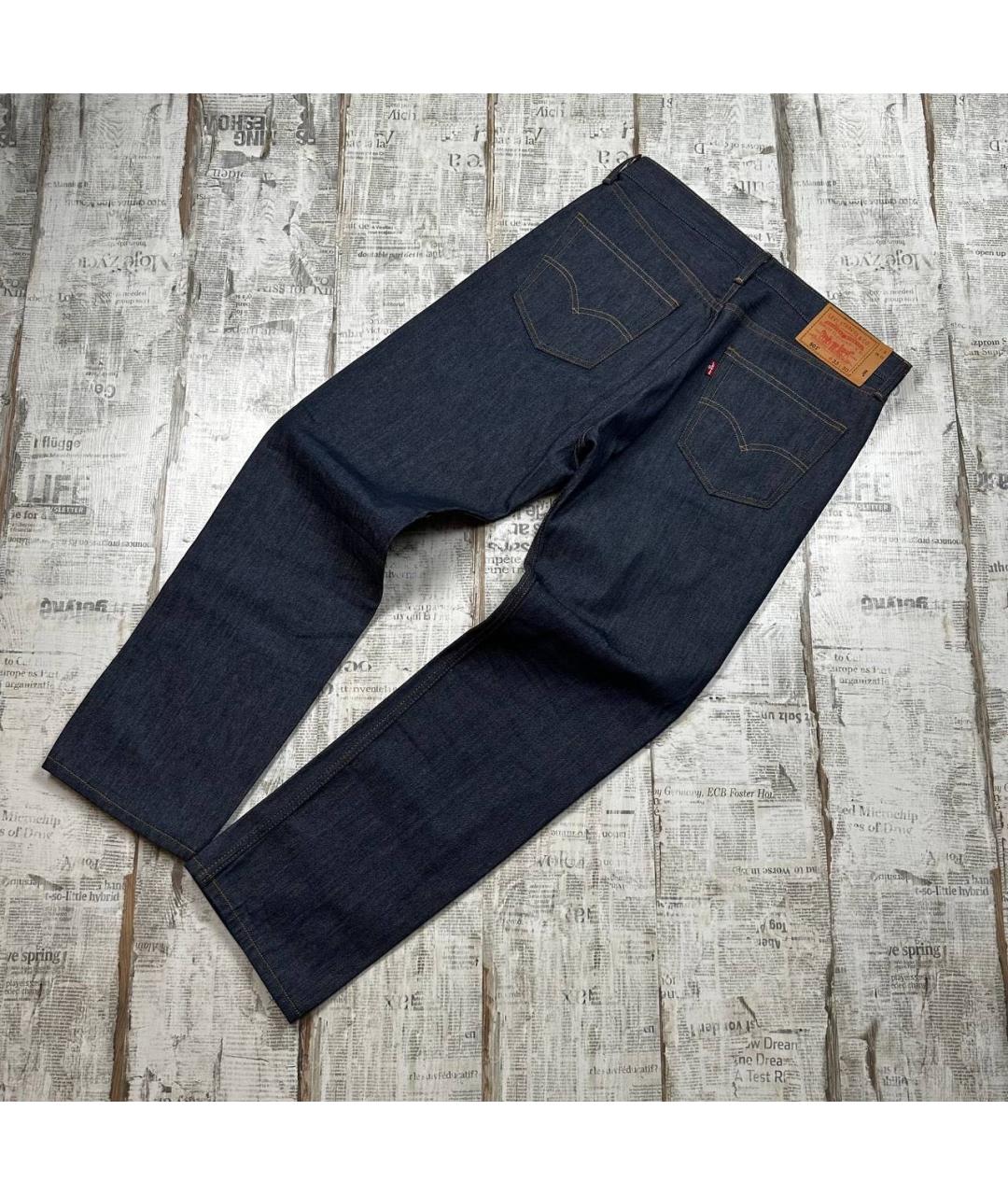 LEVI'S Темно-синие хлопковые прямые джинсы, фото 4