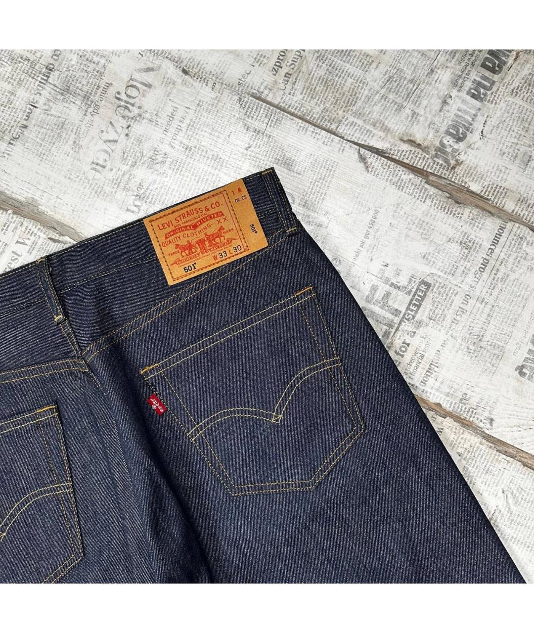 LEVI'S Темно-синие хлопковые прямые джинсы, фото 3