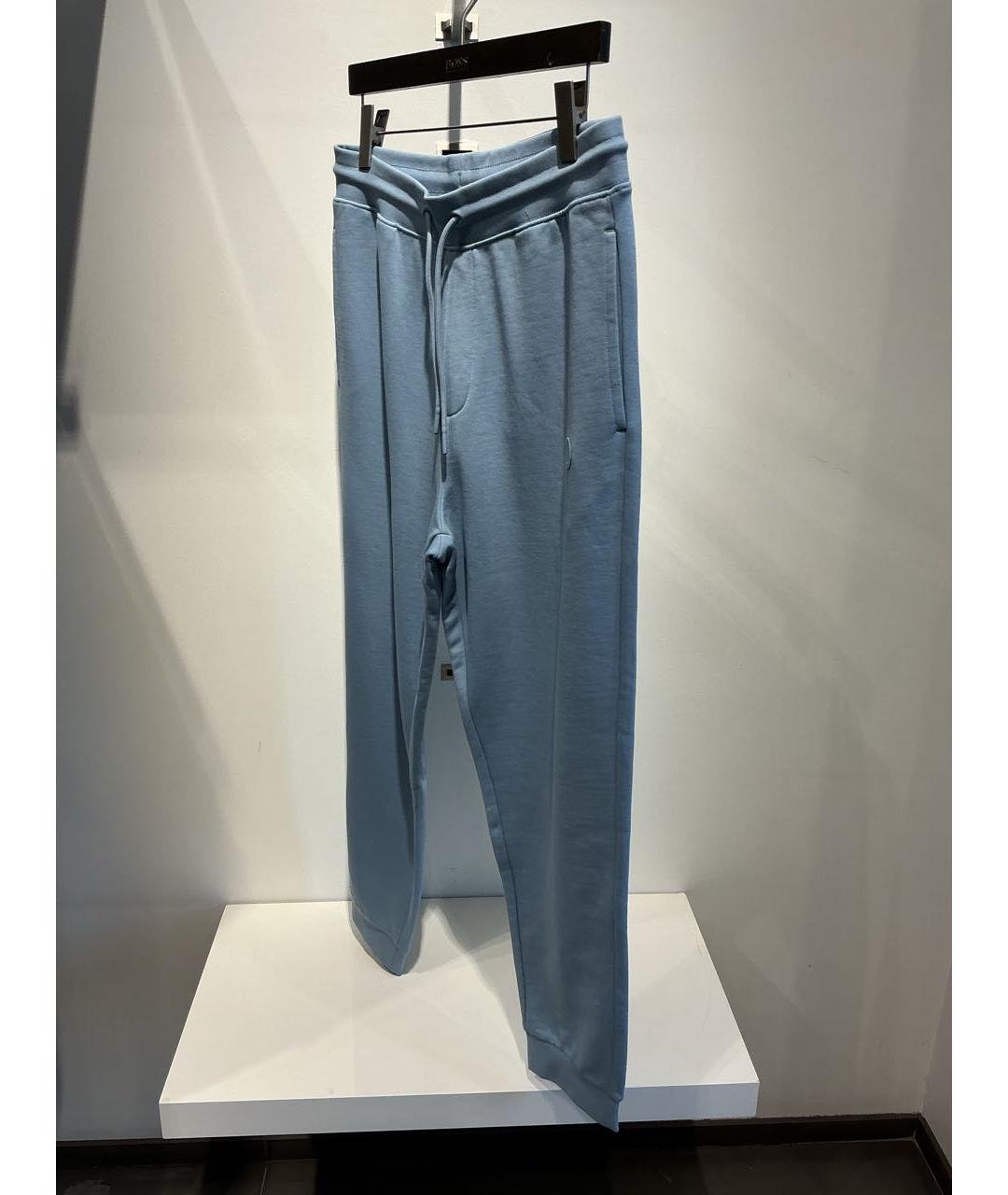 HUGO Голубые хлопковые повседневные брюки, фото 2