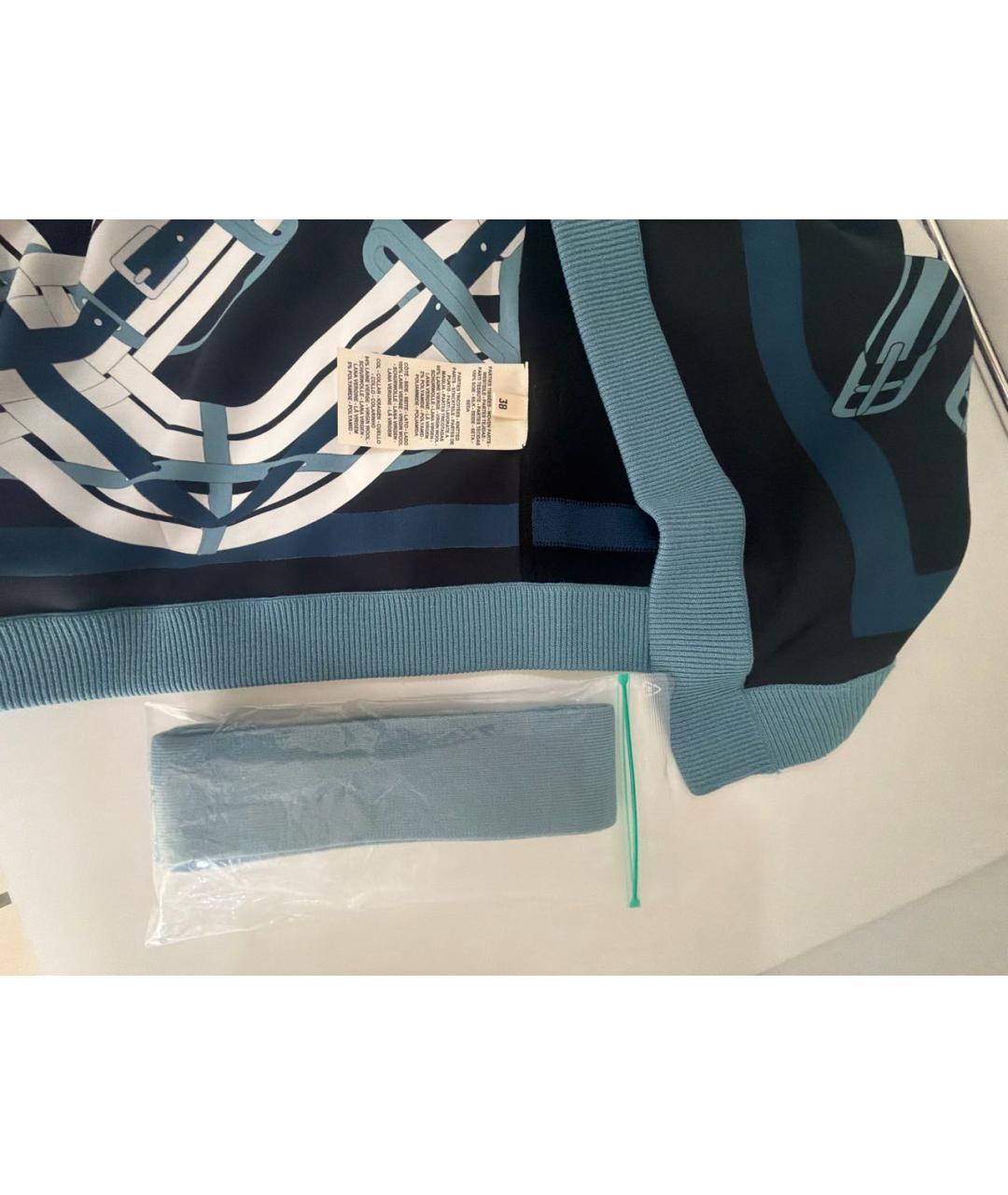 HERMES Темно-синий шелковый кардиган, фото 5