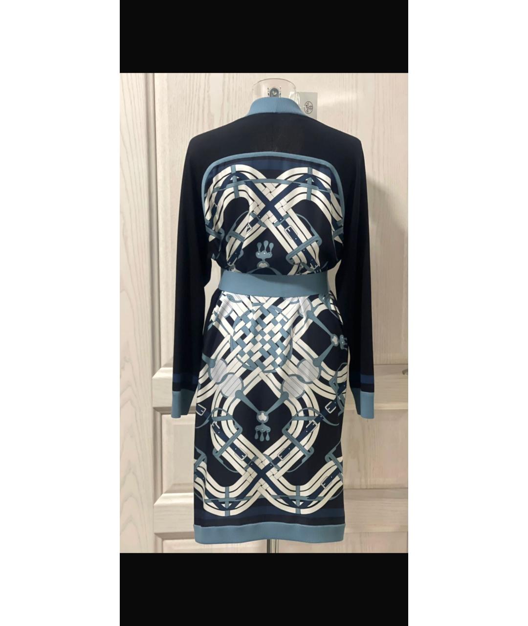 HERMES Темно-синий шелковый кардиган, фото 8