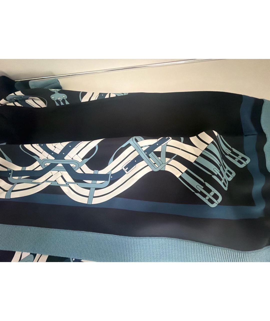 HERMES Темно-синий шелковый кардиган, фото 4