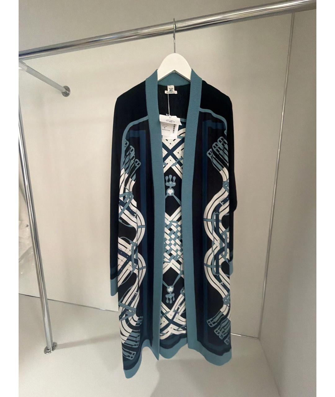 HERMES Темно-синий шелковый кардиган, фото 9