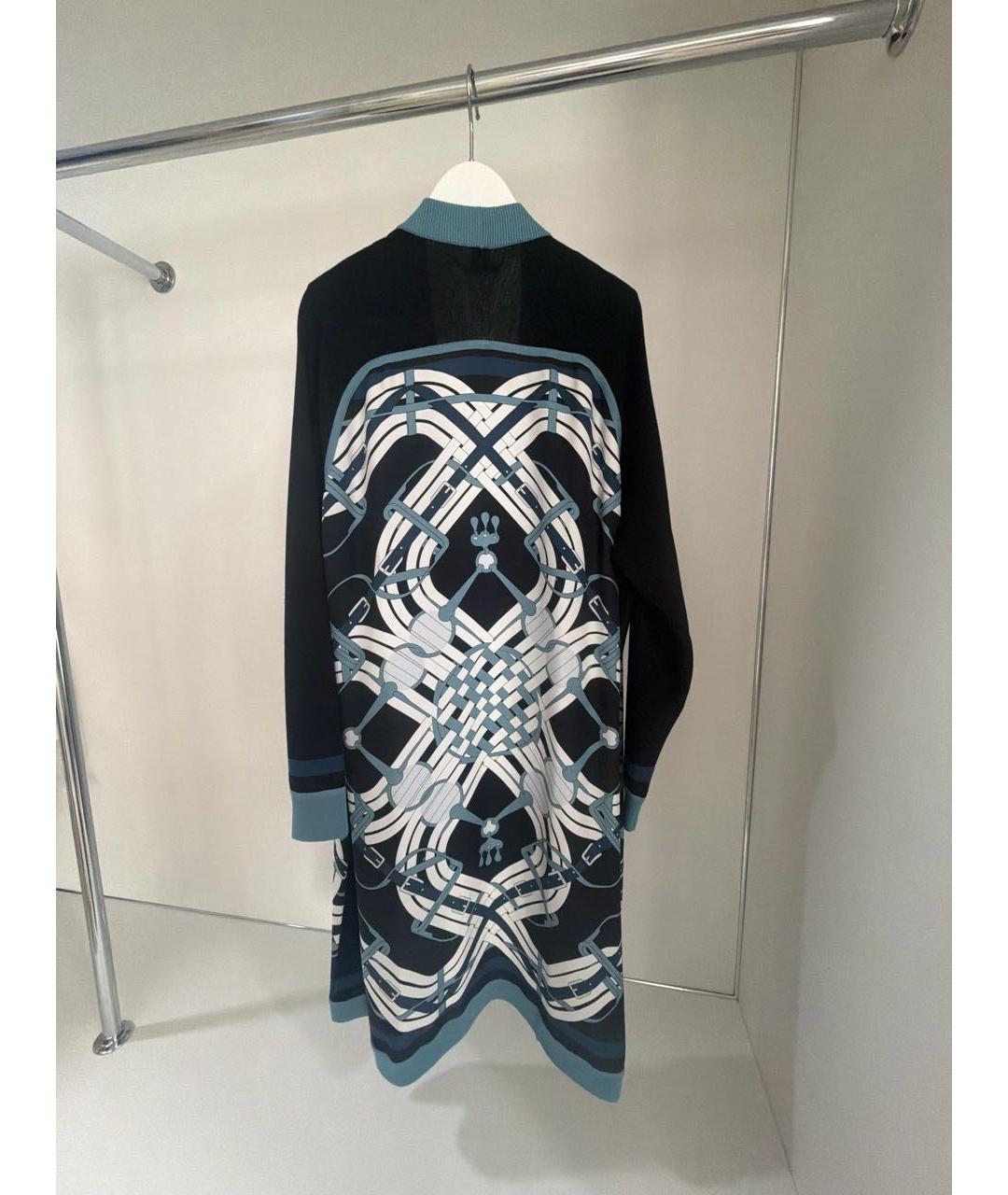 HERMES Темно-синий шелковый кардиган, фото 2