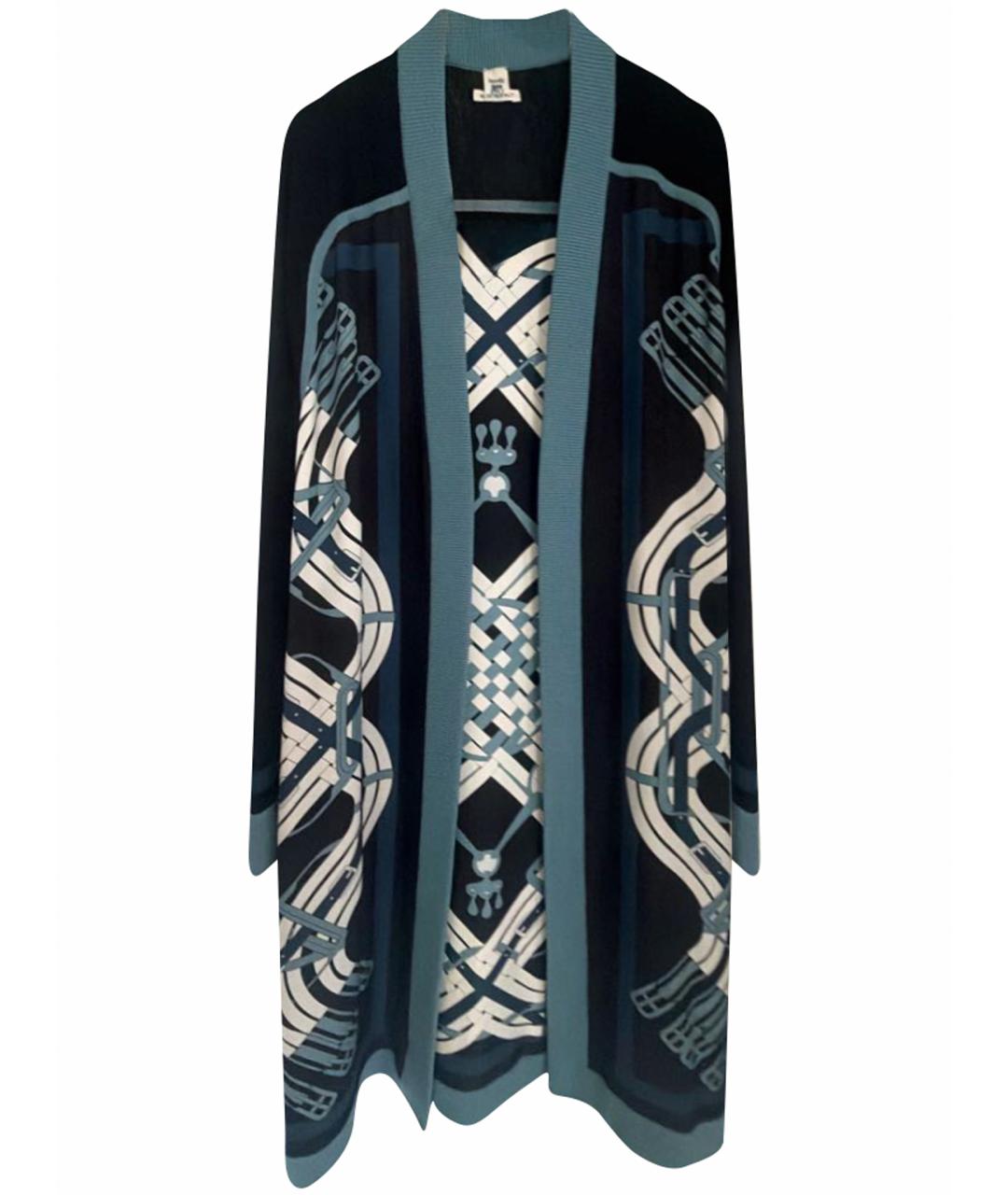 HERMES Темно-синий шелковый кардиган, фото 1