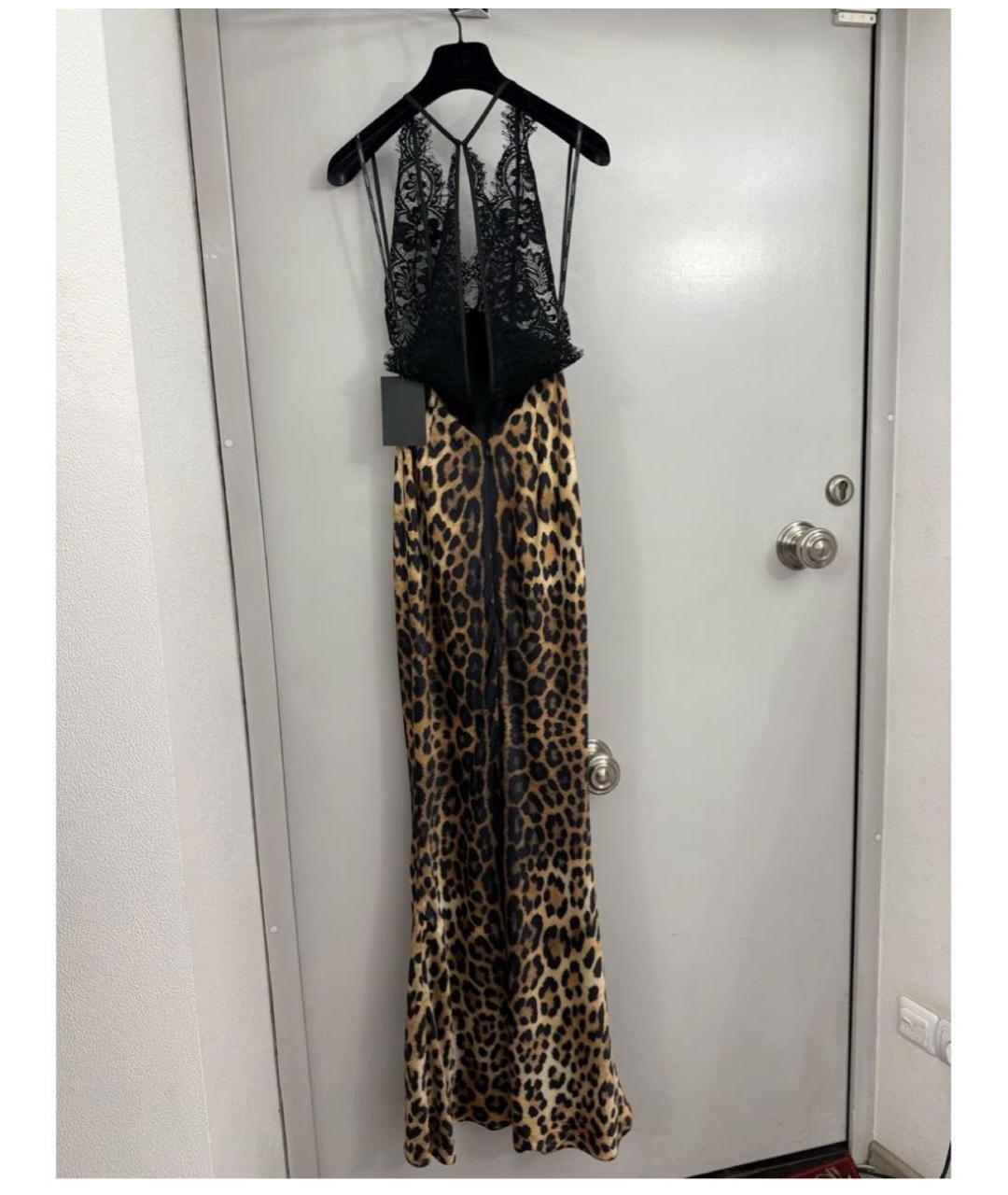 Retrofête Коричневое вискозное платье, фото 2