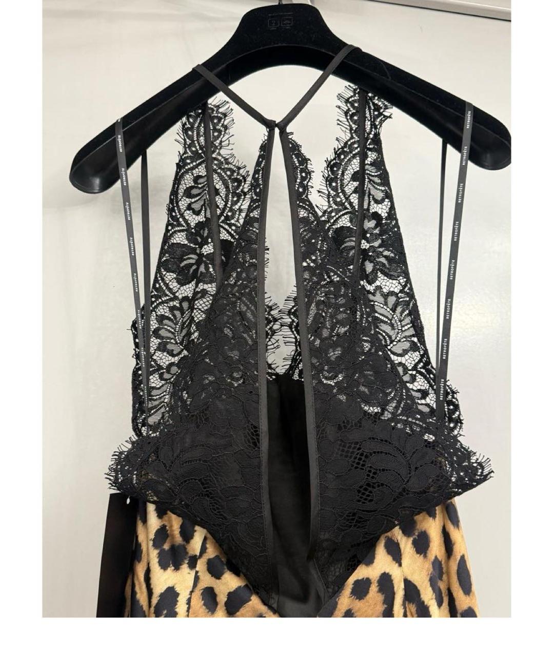 Retrofête Коричневое вискозное платье, фото 3