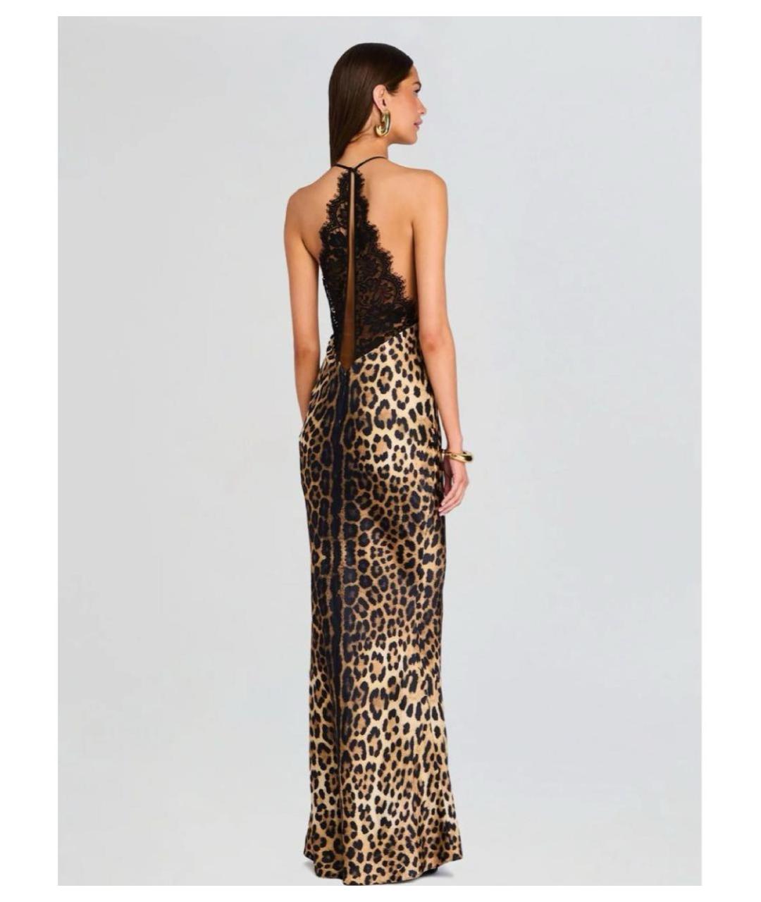 Retrofête Коричневое вискозное платье, фото 8