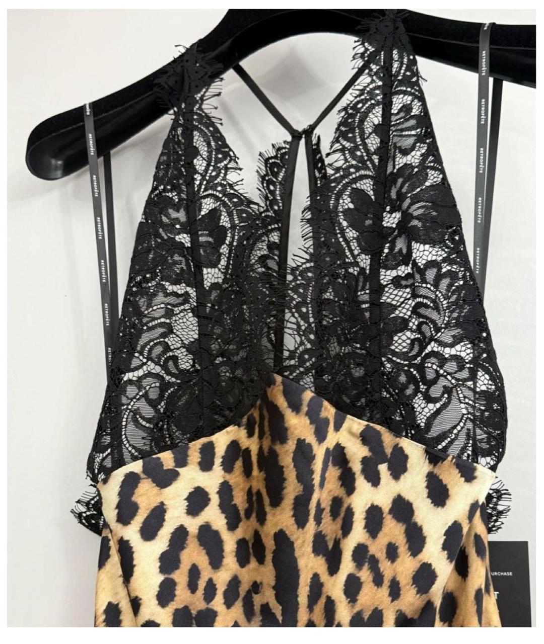 Retrofête Коричневое вискозное платье, фото 4