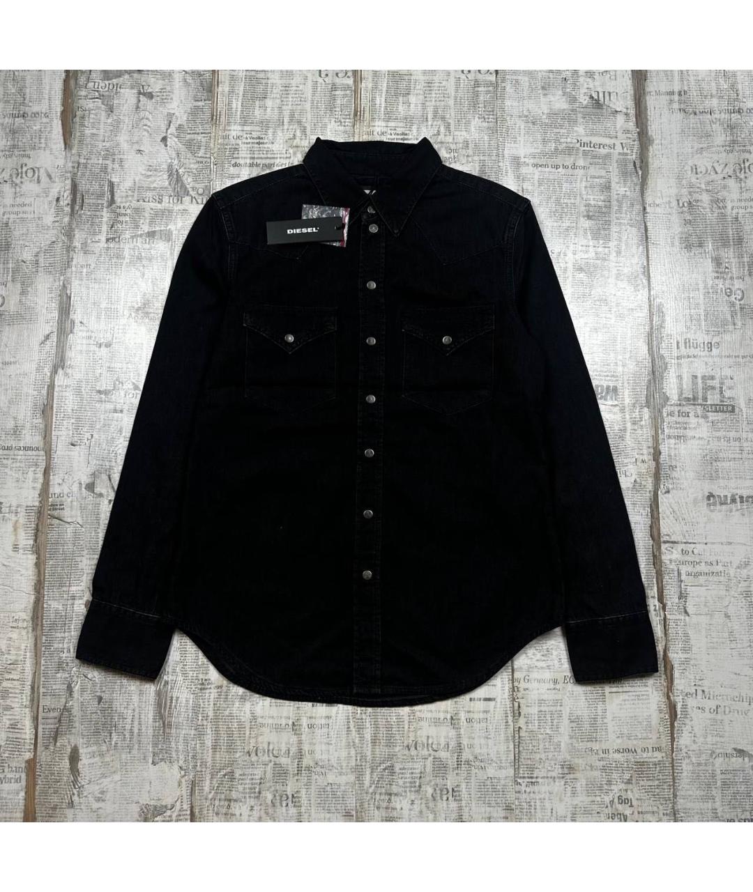 DIESEL Черная хлопковая кэжуал рубашка, фото 8