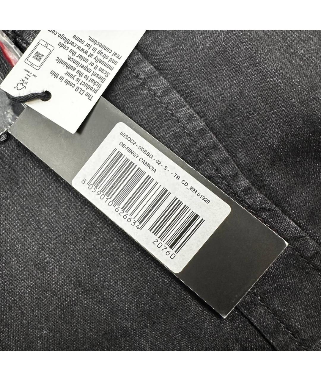 DIESEL Черная хлопковая кэжуал рубашка, фото 3