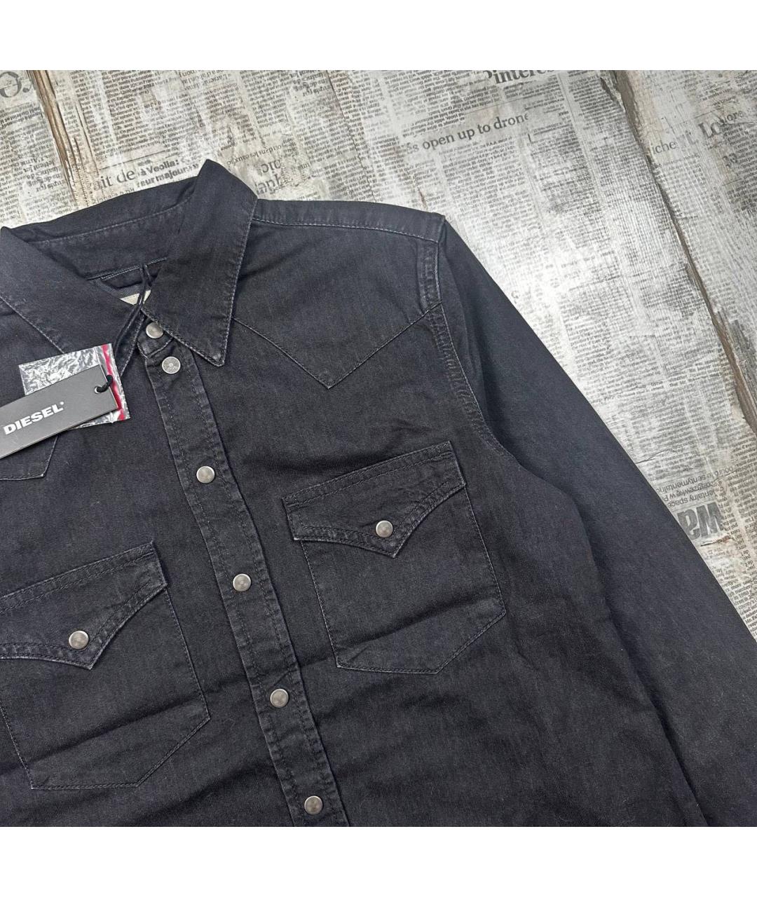 DIESEL Черная хлопковая кэжуал рубашка, фото 2
