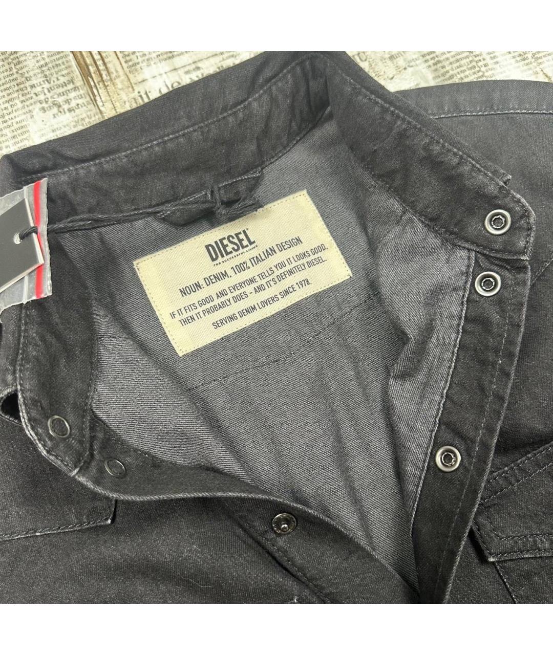 DIESEL Черная хлопковая кэжуал рубашка, фото 4