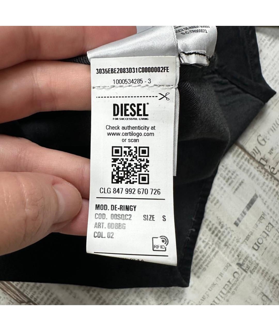 DIESEL Черная хлопковая кэжуал рубашка, фото 7