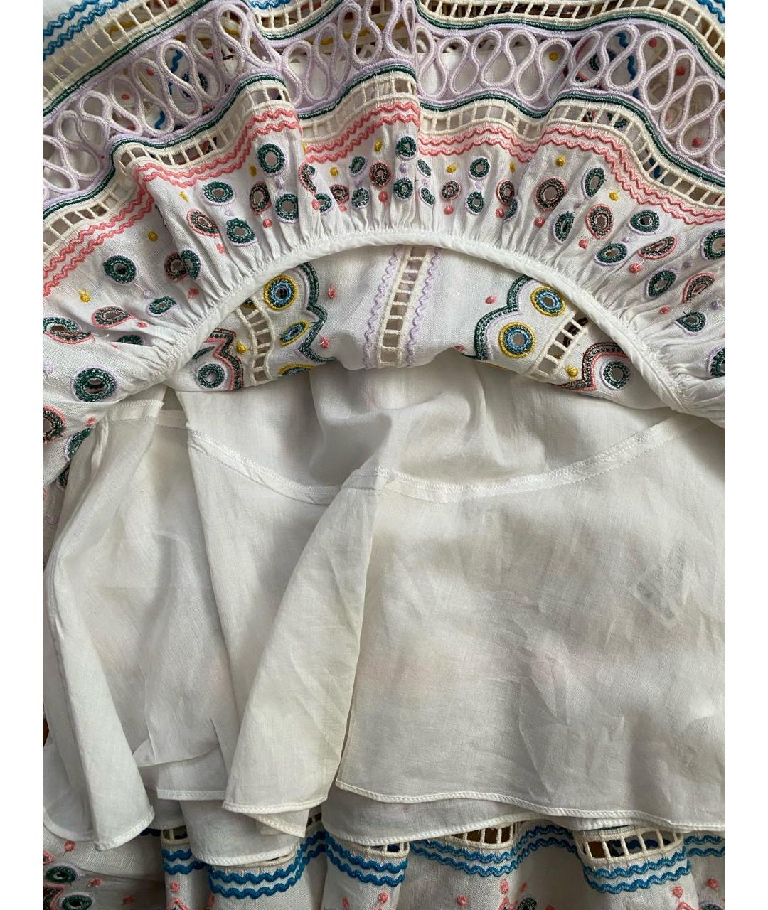 ZIMMERMANN Белое льняное повседневное платье, фото 8