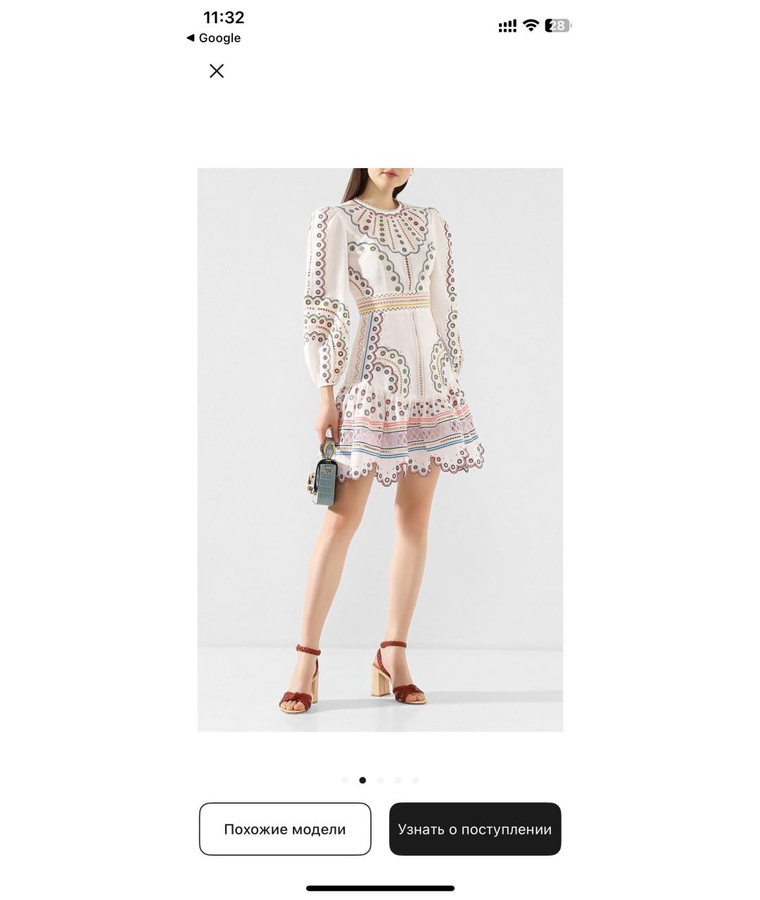 ZIMMERMANN Белое льняное повседневное платье, фото 2