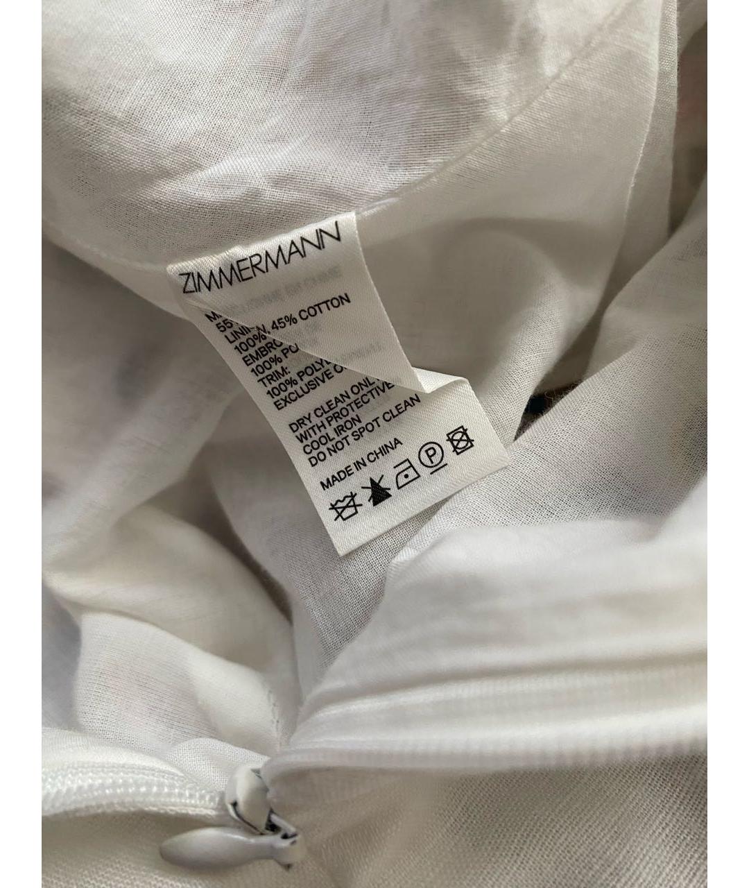 ZIMMERMANN Белое льняное повседневное платье, фото 5