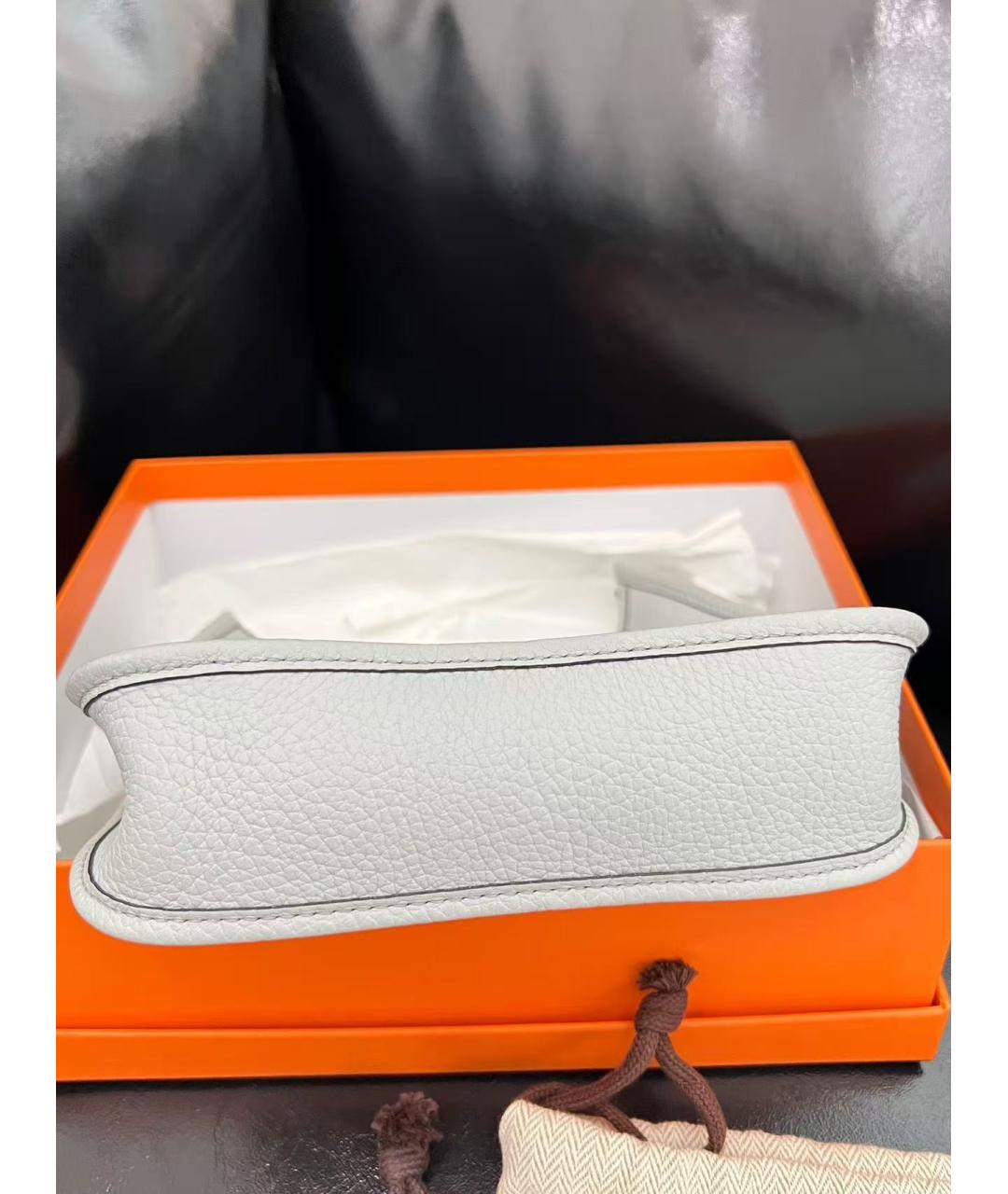 HERMES Голубая кожаная сумка через плечо, фото 3