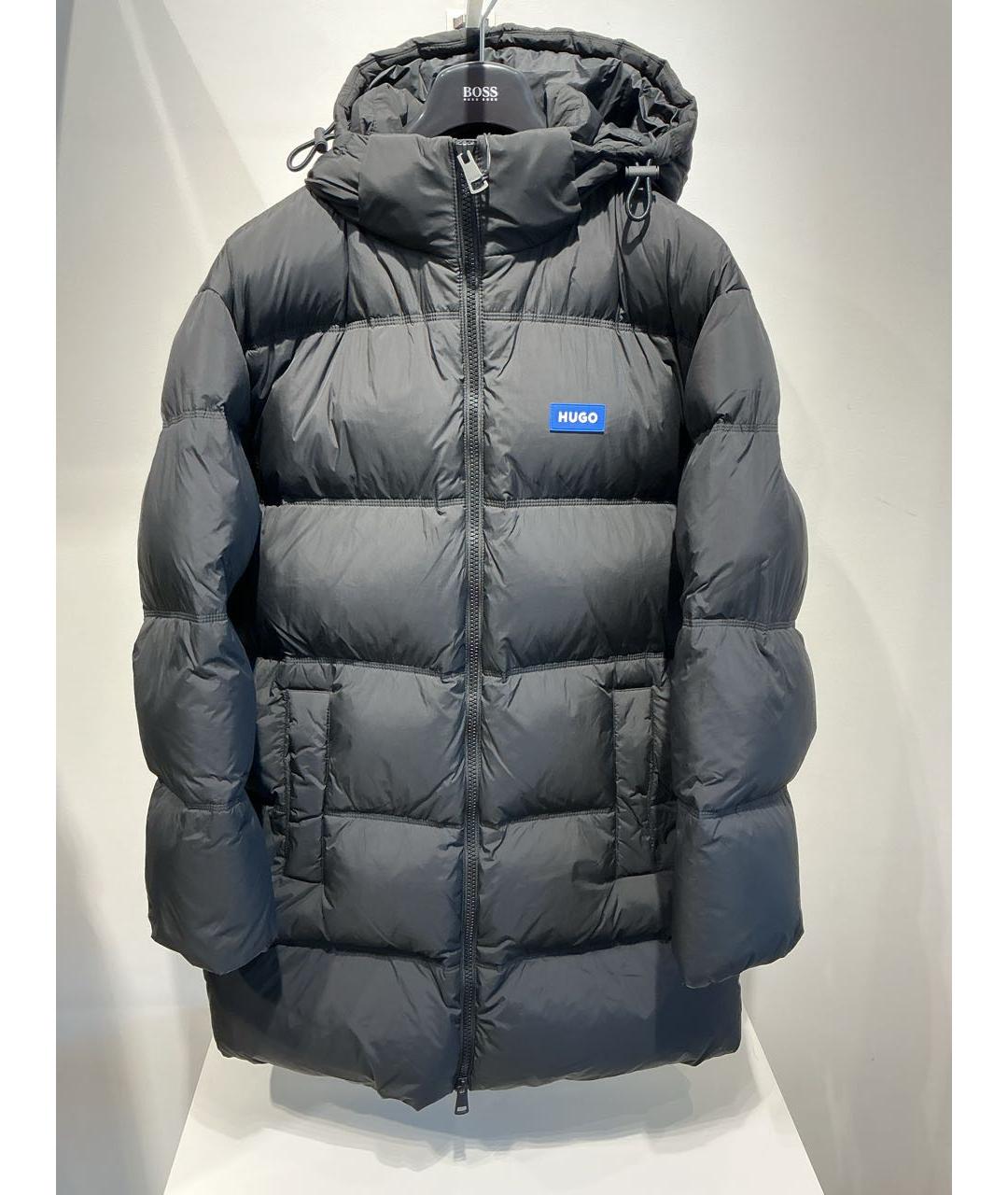 HUGO Черный полиамидовый пуховик, фото 2