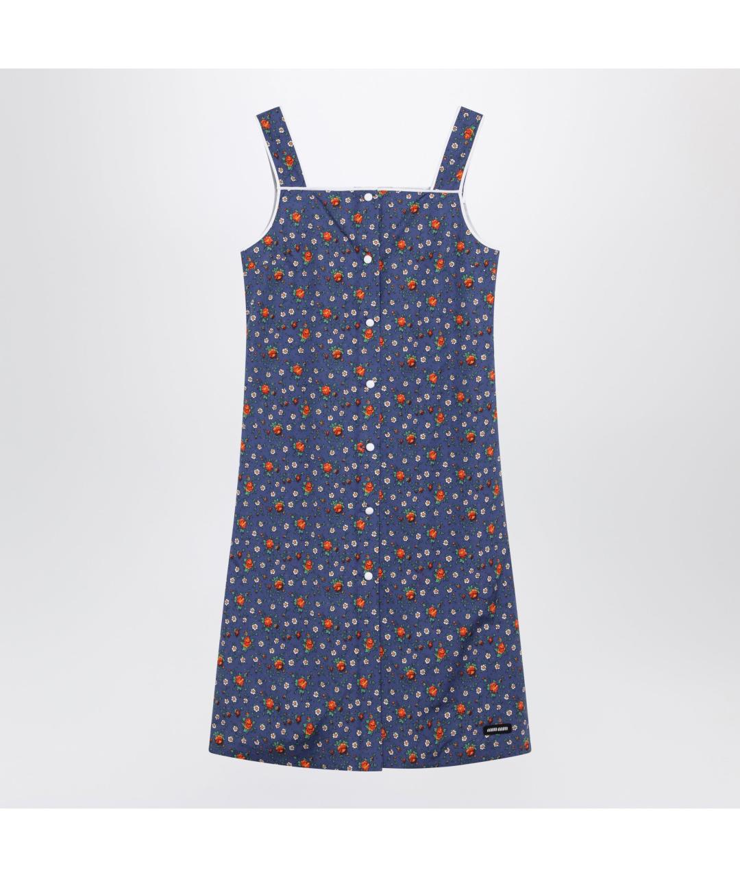 MIU MIU Синее хлопковое повседневное платье, фото 3