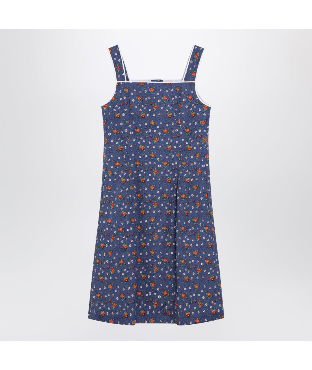 MIU MIU Синее хлопковое повседневное платье, фото 2