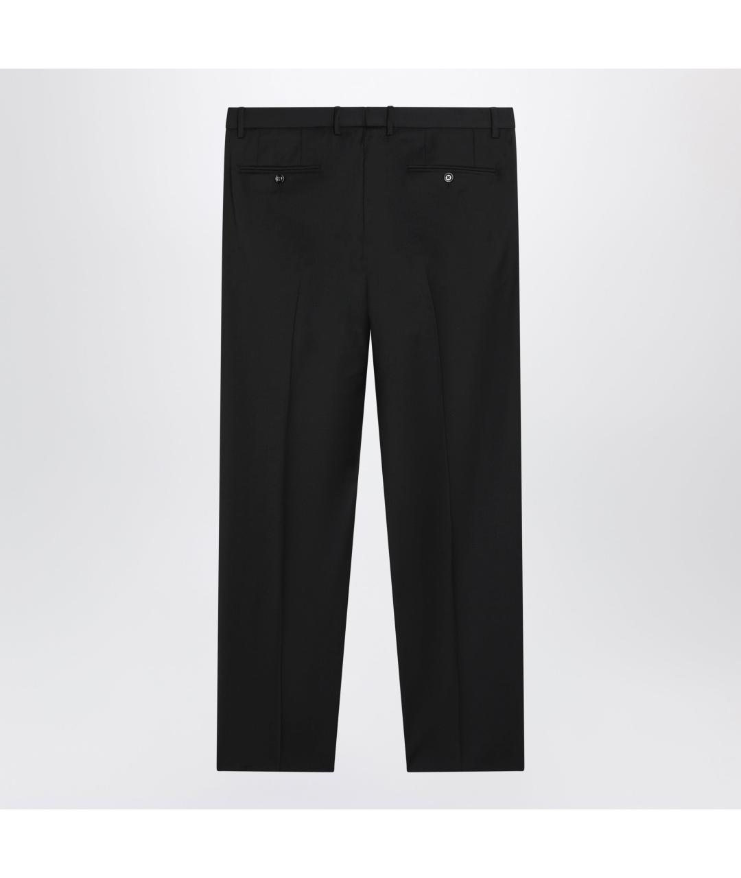 DOLCE&GABBANA Черные шерстяные повседневные брюки, фото 2