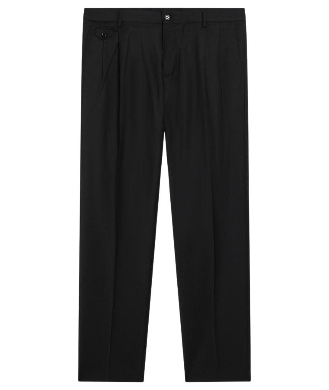 DOLCE&GABBANA Черные шерстяные повседневные брюки, фото 1