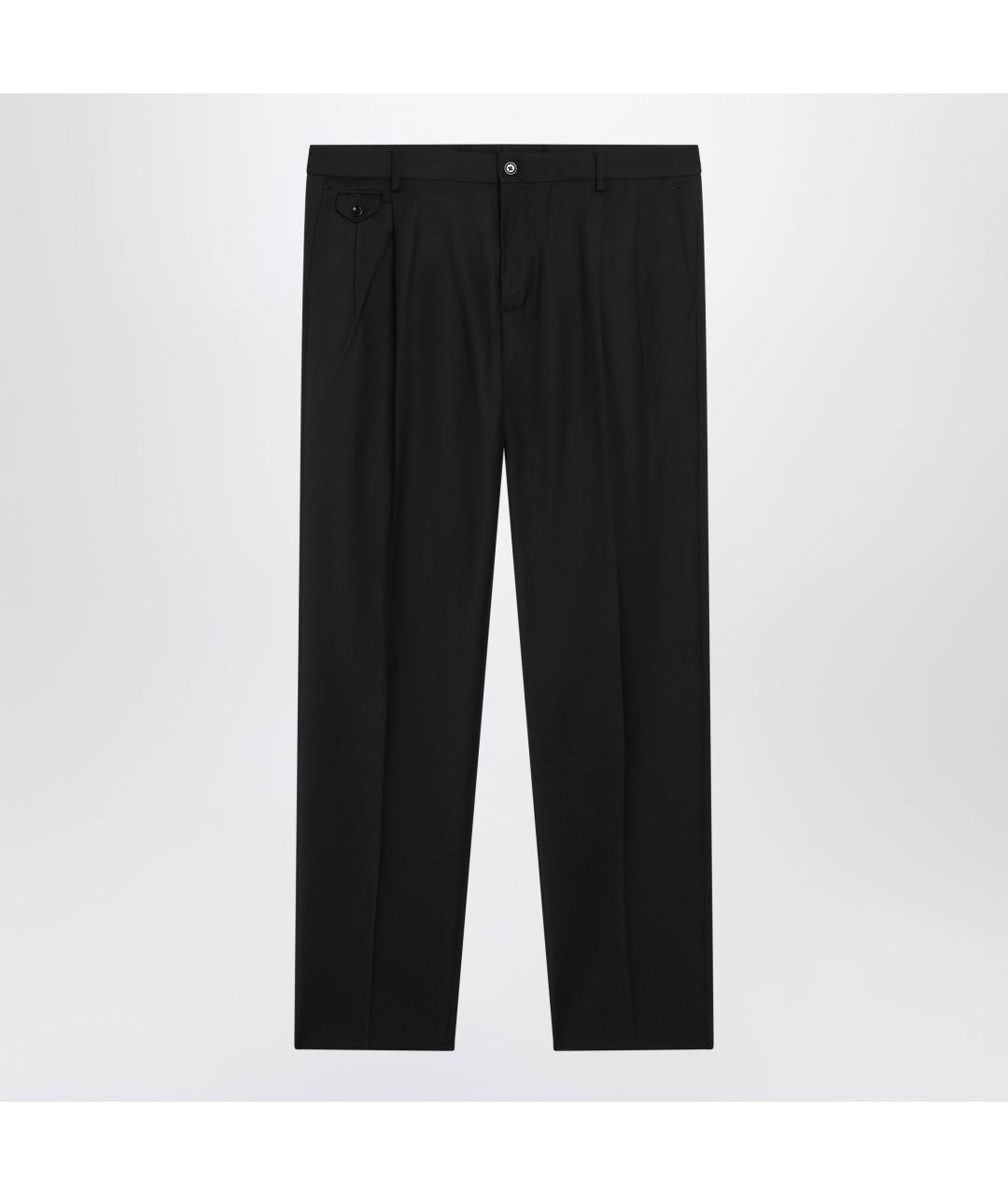 DOLCE&GABBANA Черные шерстяные повседневные брюки, фото 3
