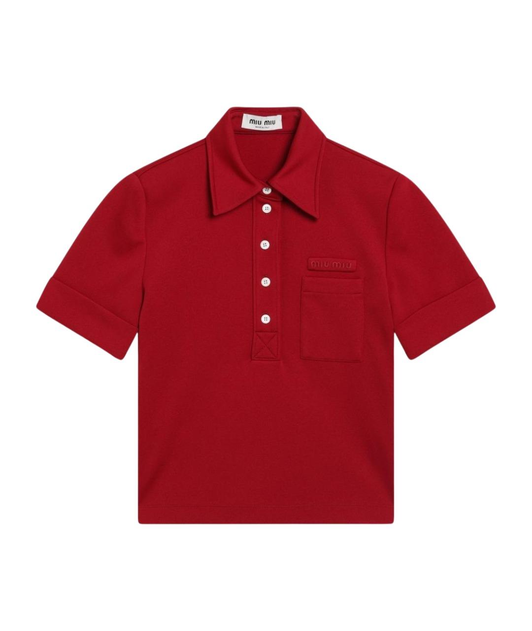 MIU MIU Красная хлопковая футболка, фото 1