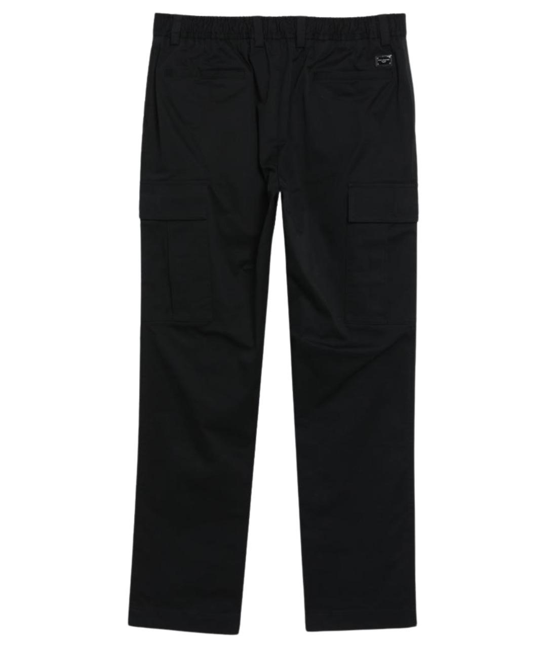 DOLCE&GABBANA Черные хлопковые повседневные брюки, фото 2