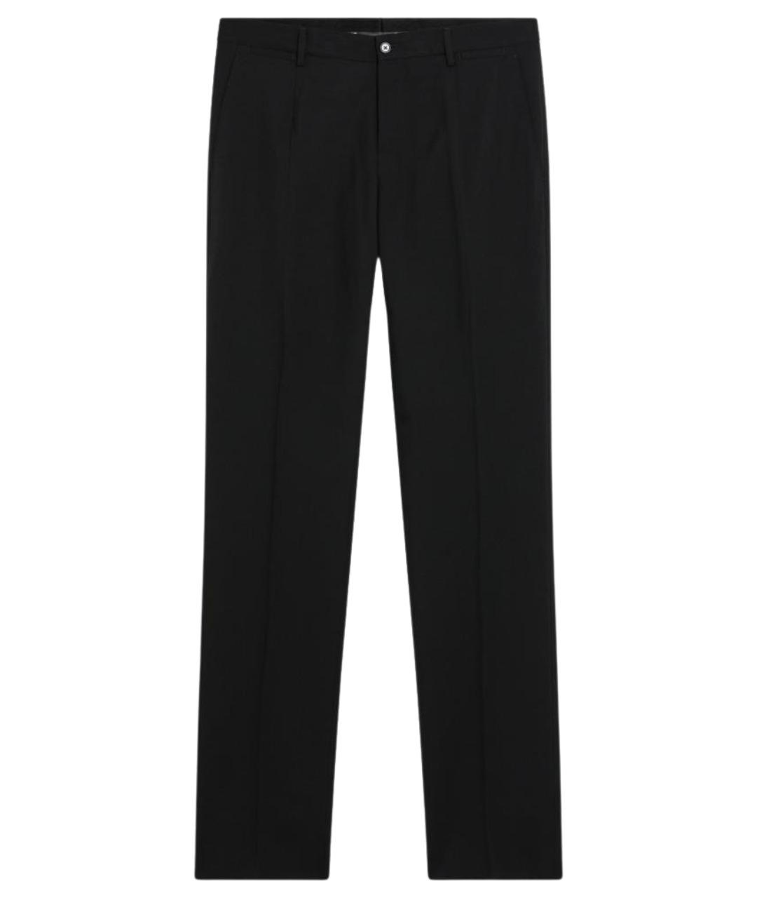 DOLCE&GABBANA Черные шерстяные повседневные брюки, фото 1