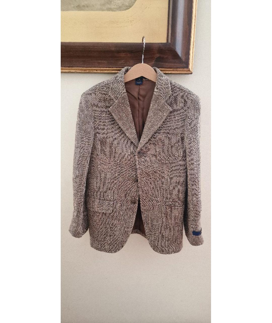 POLO RALPH LAUREN Коричневый шерстяной жакет / жилет, фото 6