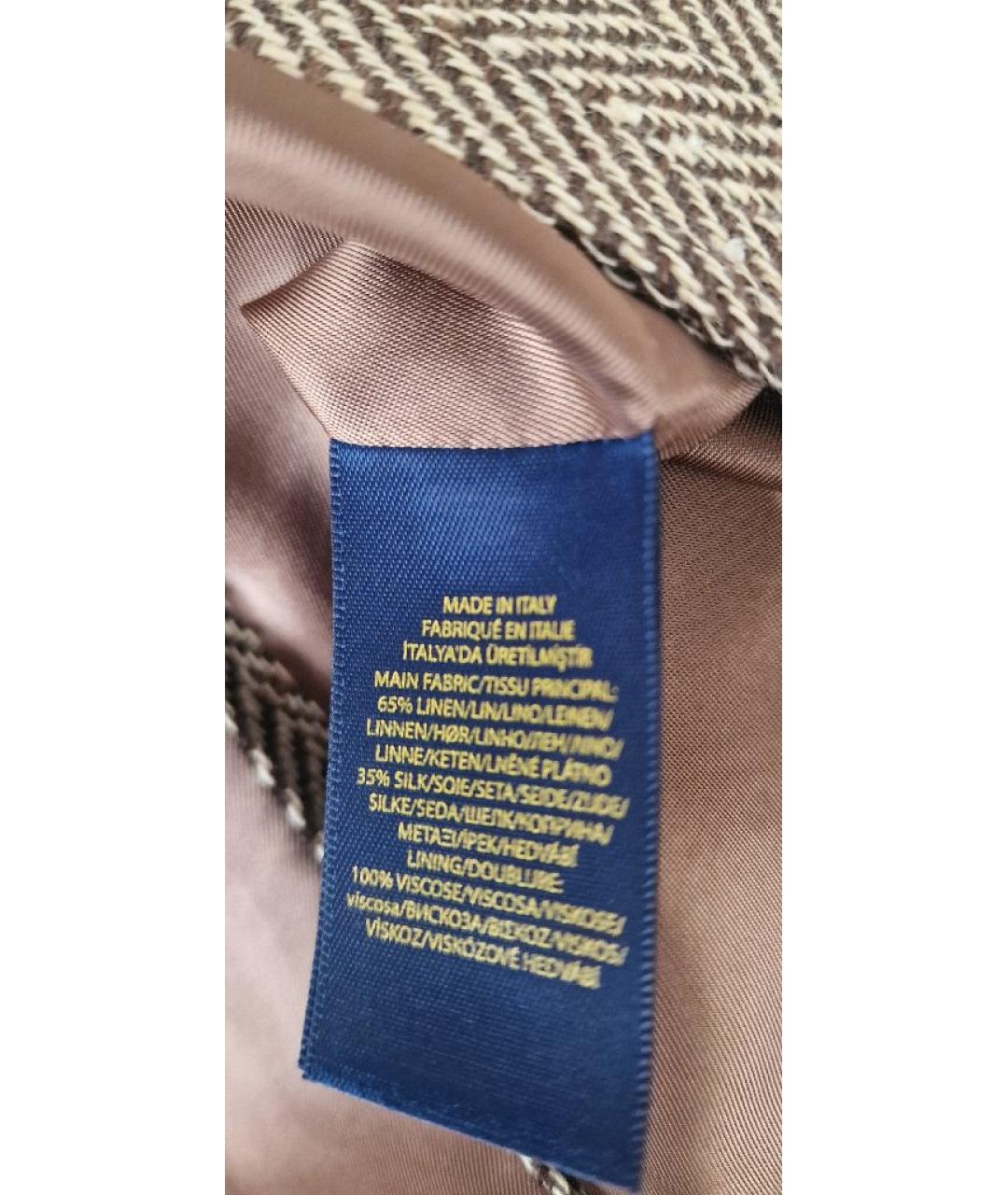 POLO RALPH LAUREN Коричневый шерстяной жакет / жилет, фото 4