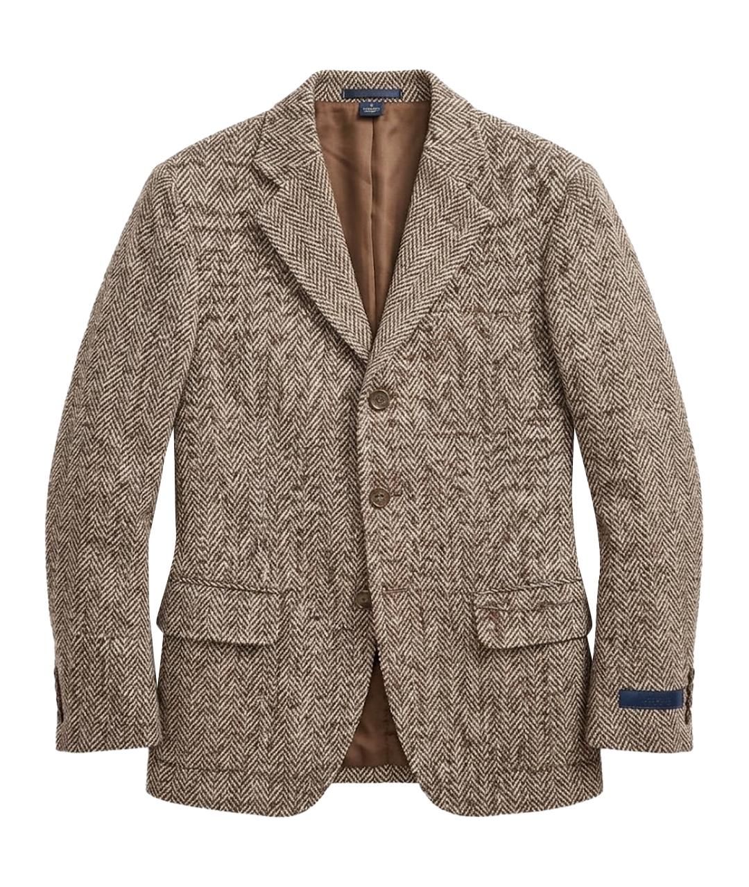 POLO RALPH LAUREN Коричневый шерстяной жакет / жилет, фото 1