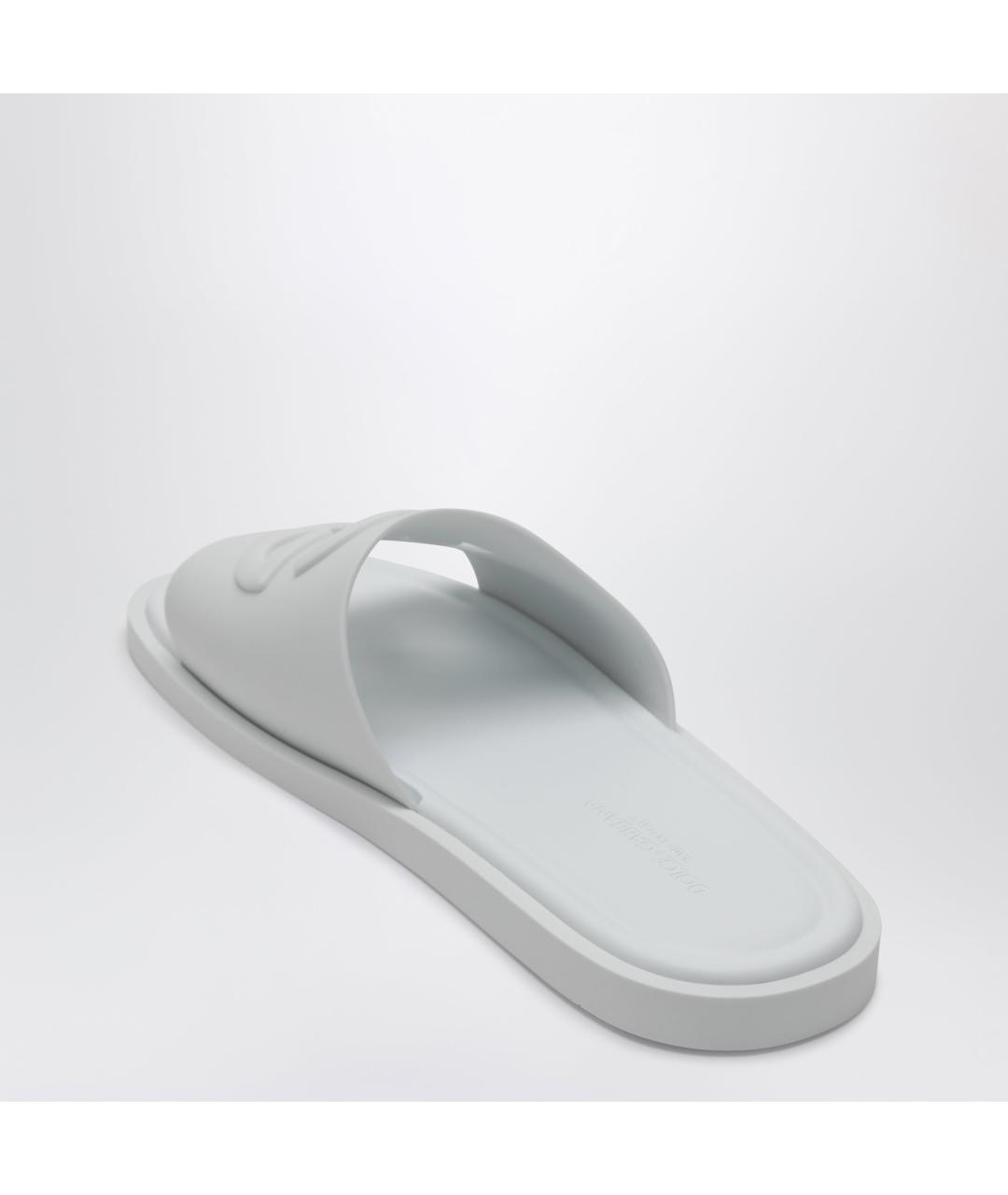 DOLCE&GABBANA Белые синтетические шлепанцы, фото 2