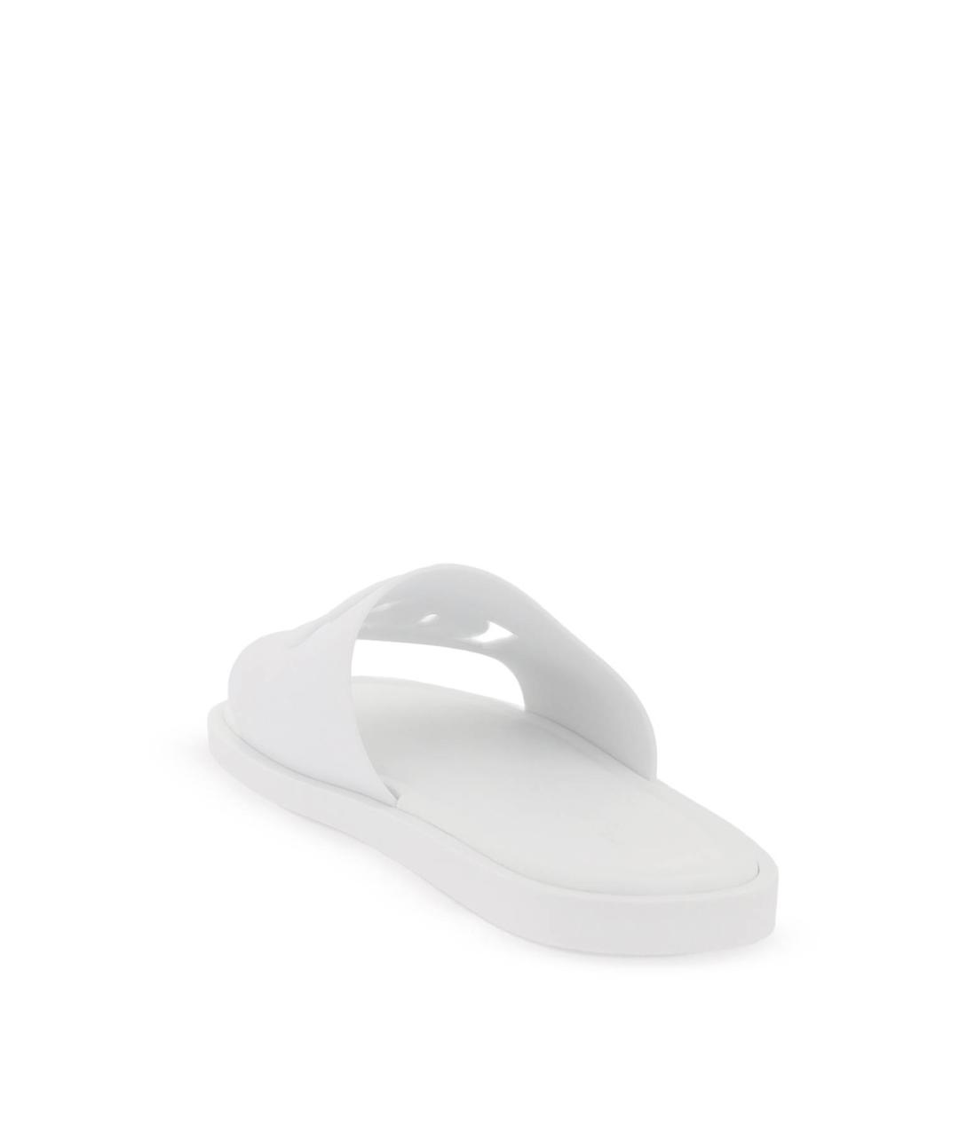 DOLCE&GABBANA Белые синтетические шлепанцы, фото 4