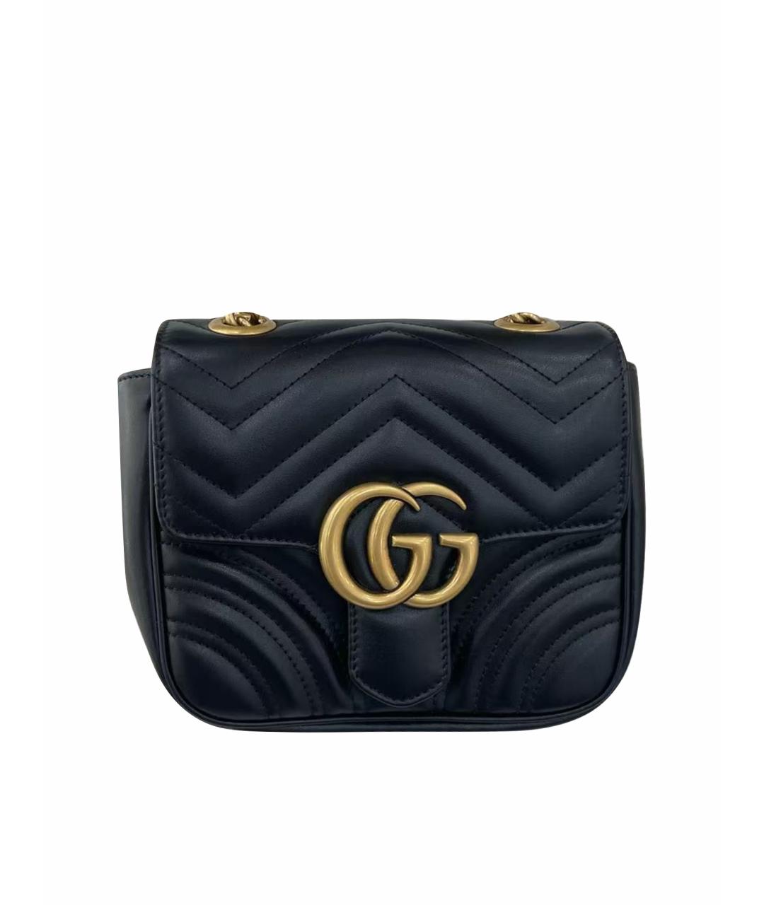 GUCCI Черная кожаная сумка через плечо, фото 1