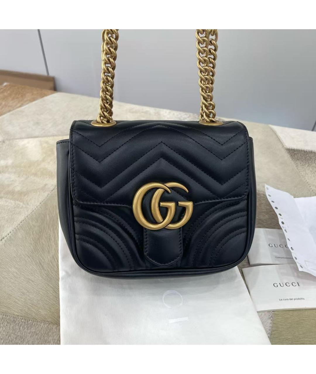 GUCCI Черная кожаная сумка через плечо, фото 2