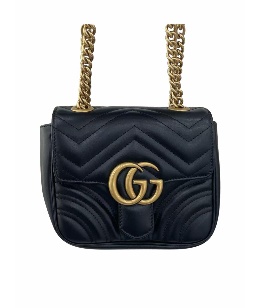 GUCCI Черная кожаная сумка через плечо, фото 6