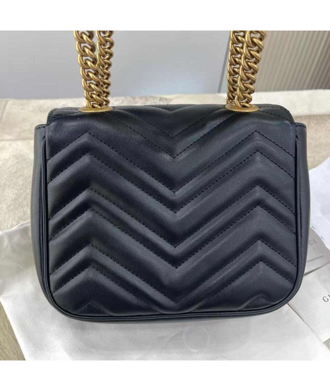 GUCCI Черная кожаная сумка через плечо, фото 5