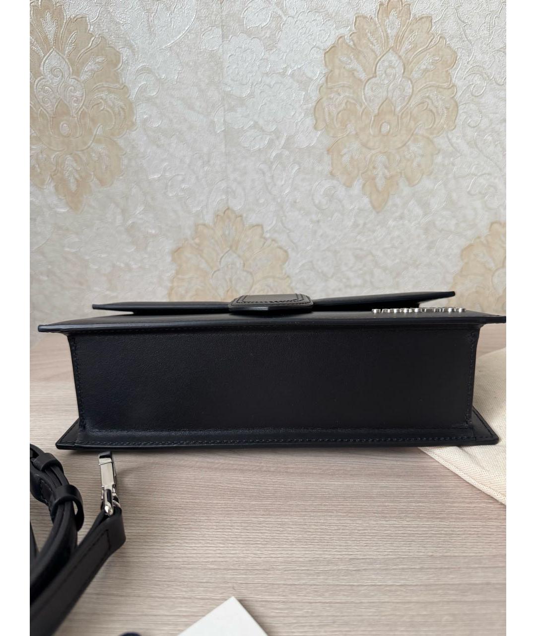 JACQUEMUS Черная кожаная сумка с короткими ручками, фото 8