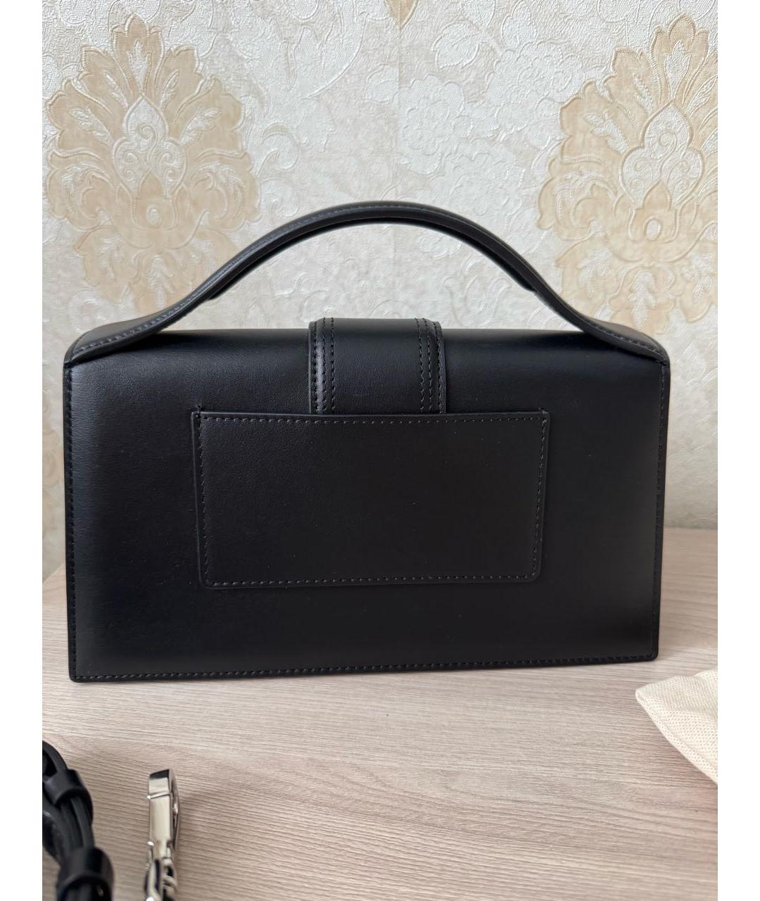 JACQUEMUS Черная кожаная сумка с короткими ручками, фото 3