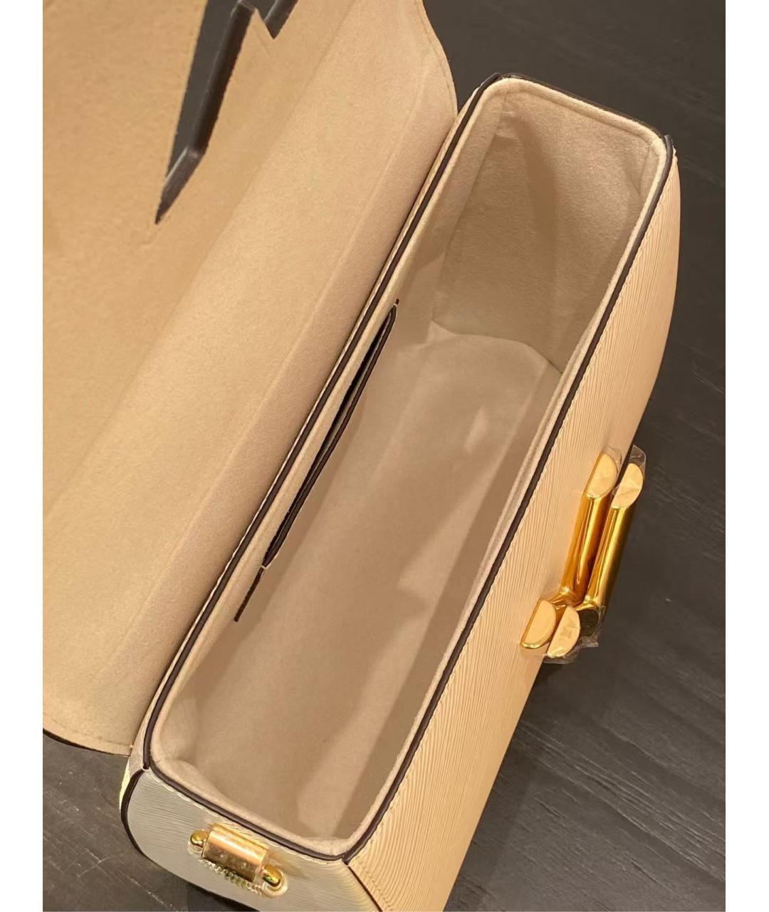 LOUIS VUITTON Бежевая кожаная сумка через плечо, фото 6