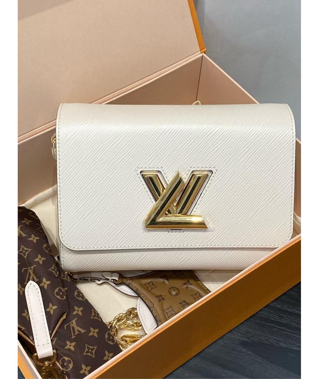 LOUIS VUITTON Бежевая кожаная сумка через плечо, фото 2