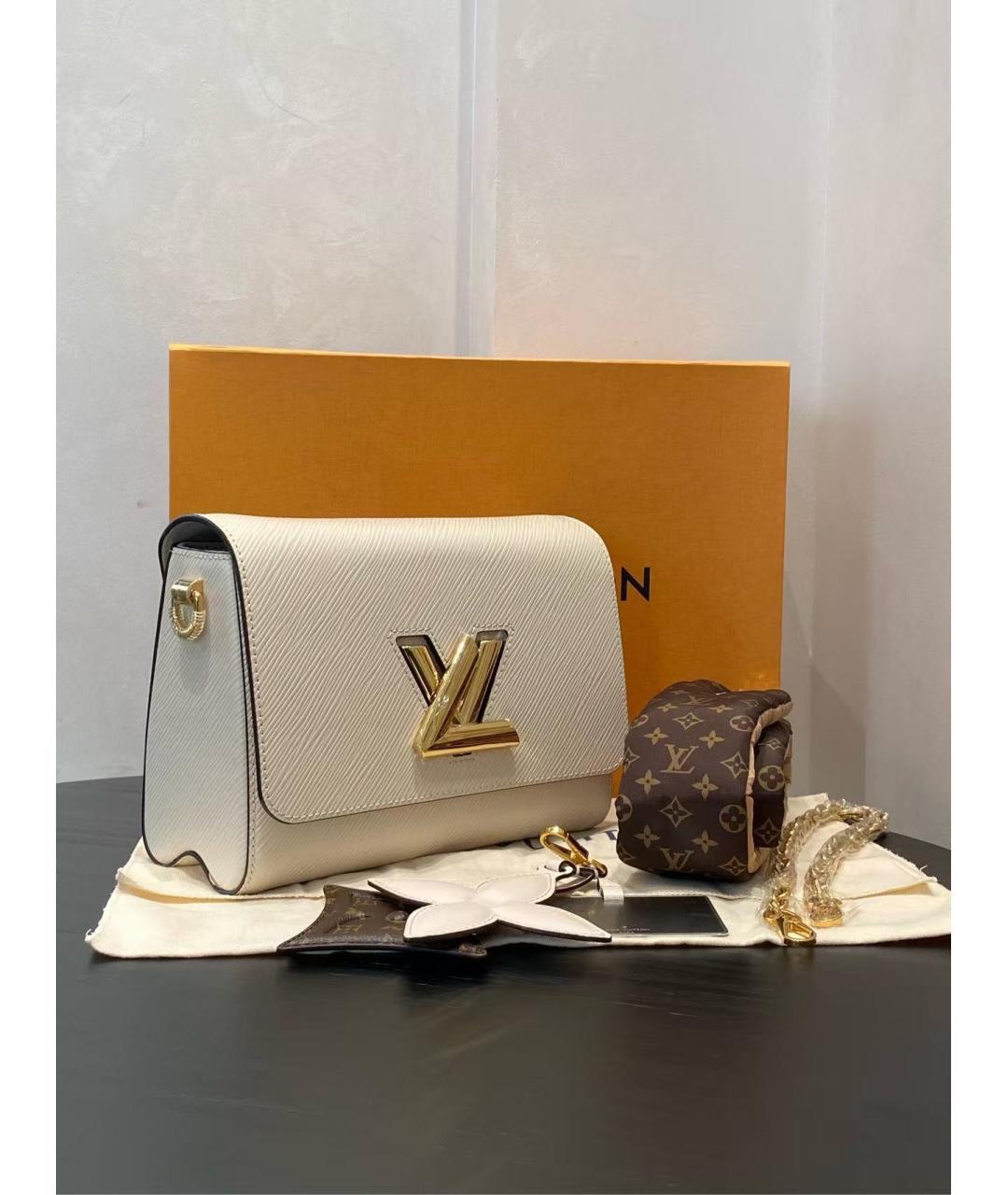 LOUIS VUITTON Бежевая кожаная сумка через плечо, фото 4