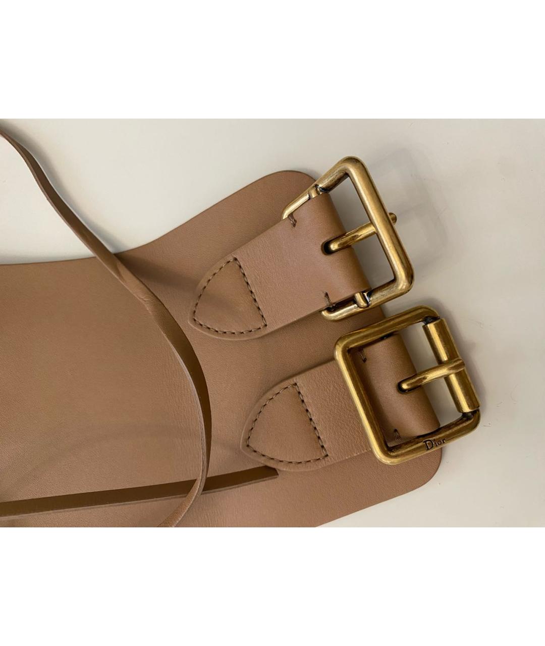 CHRISTIAN DIOR Коричневый кожаный ремень, фото 5